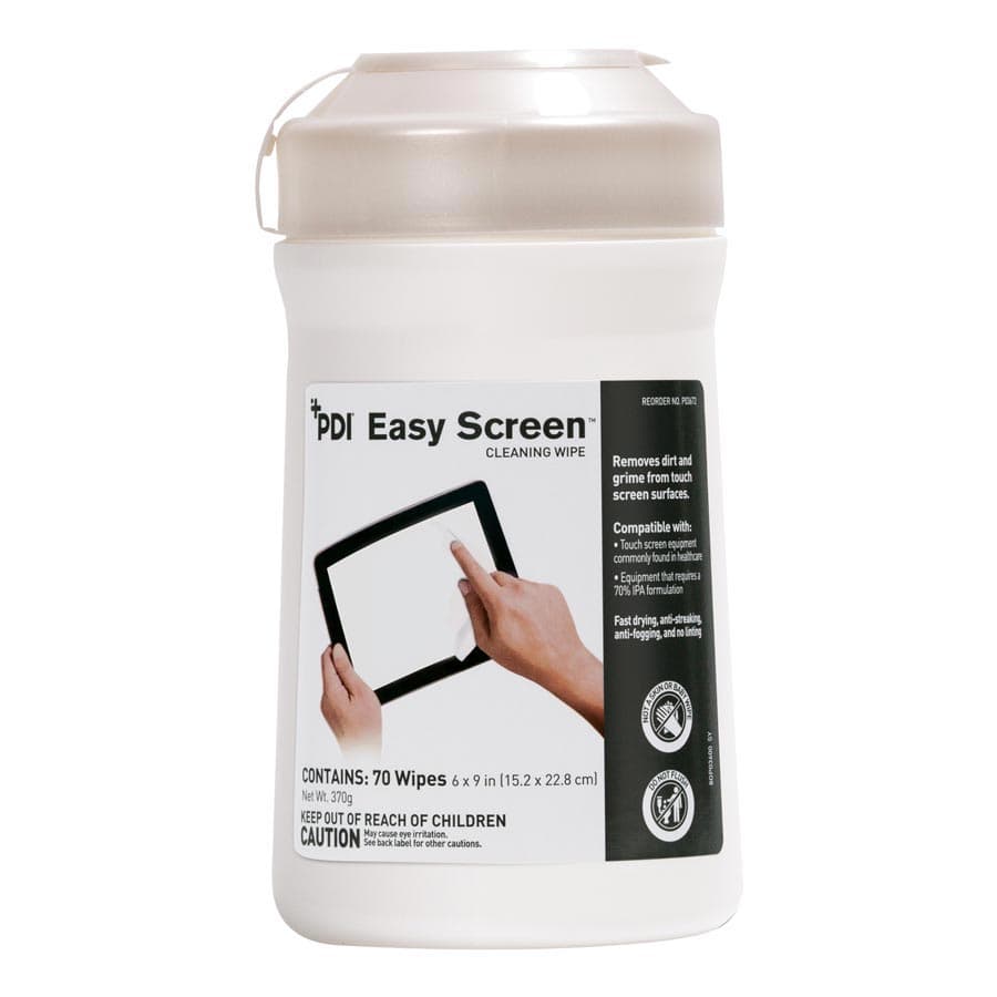 PDI Easy Screen Cleaning Wipes, 6" x 9", 70/Canister, 70% Isopropyl Alcohol (IPA), P03672 thumbnail 8