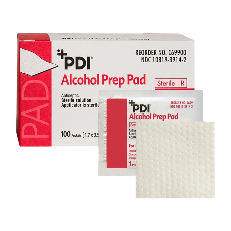 PDI Alcohol Prep Pads, Sterile, Large, 1.7" x 3.5" Pad, 70% Isopropyl Alcohol, 100/Box, C69900 thumbnail 7