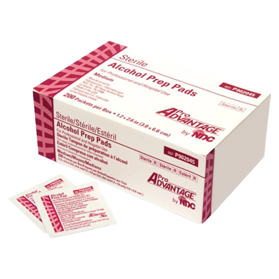 Pro Advantage Alcohol Prep Pad, Sterile, Medium, 1.13" x 2.25" (pad size), 70% Isopropyl Alcohol, 200/Box, P902045 thumbnail 2