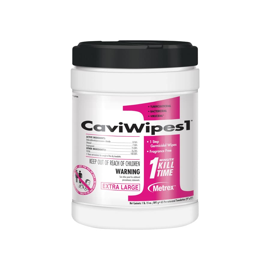 CaviWipes1™ Surface Disinfectant Towelette Wipes, Extra Large, 9" x 12", 65/Canister, 13-5150 thumbnail 2