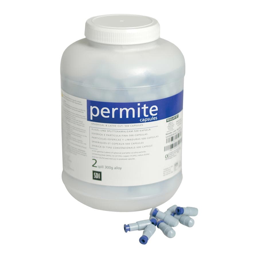 Permite Dispersed Phase Amalgam Capsules, 2 Spill, Regular Set, 600 mg, Purple/Gray, 500/Jar, 4022303 thumbnail 15