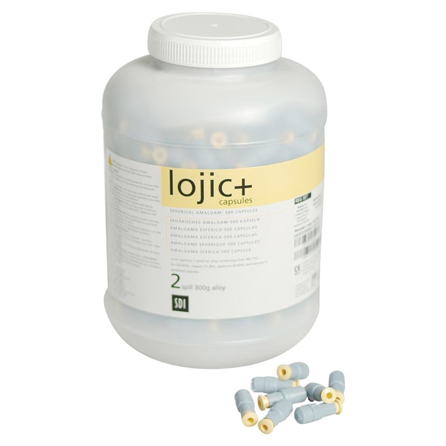 SDI Lojic+ Spherical Amalgam Capsules, 2-Spill (600 mg), Fast Set, 500/Jar, #4222202 thumbnail 3