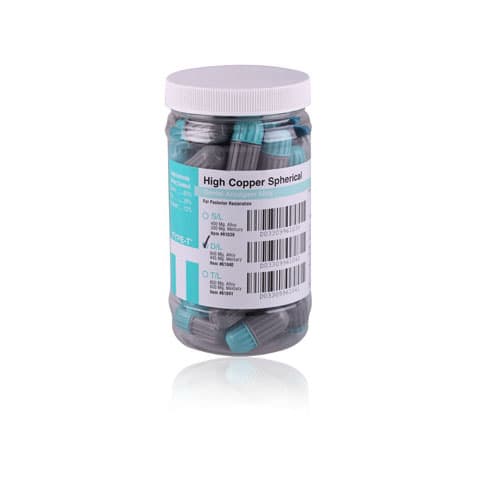 DMG America Zenith Type-T High Copper Spherical Amalgam Alloy, Fast Set, 2 Spill (600 mg) Capsules, Aqua/Gray, 50/Jar, #61040 thumbnail 5