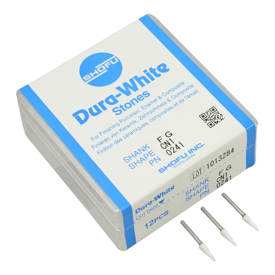 Shofu Dental Dura-White Stones, FG, Cone, #024 (CN1), White, 12/Pk, 0241 thumbnail 15