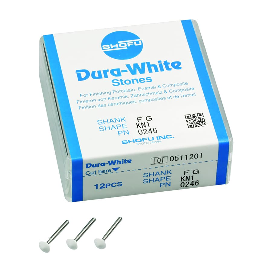 Shofu Dura-White Stones, FG (Friction Grip), Knife Edge KN1, ISO #050, White, 12/Pk, 0246 thumbnail 5