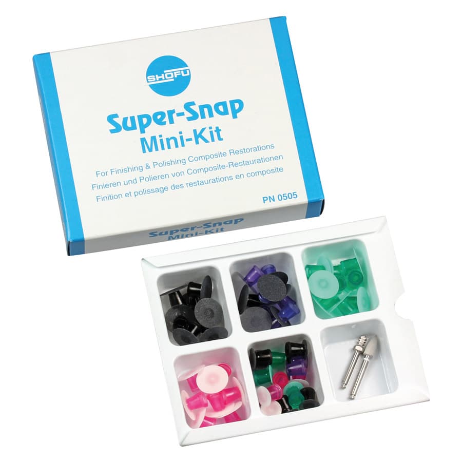 Shofu Super-Snap Mini Rainbow Technique Kit, CA, Assorted Grits, 48 Disks + Point + Mandrel, #0505 thumbnail 10