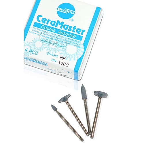 Shofu CeraMaster Coarse Assortment HP Kit, Diamond Polishers, 4-Piece Set (Bullet, Mini-Point, KN7, WH6), 130C thumbnail 3