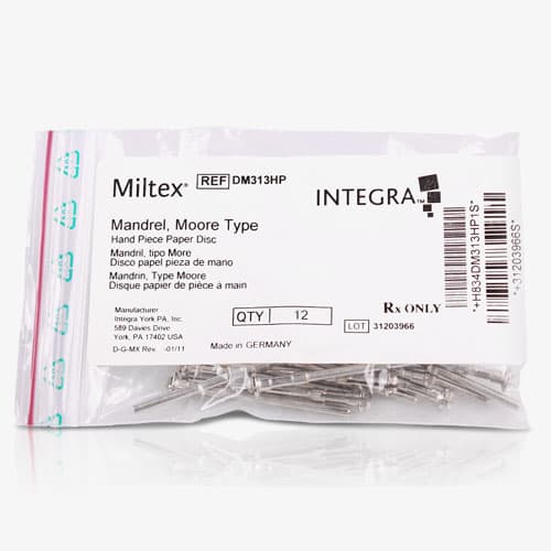 Miltex #313 HP Moore Type Snap-On Mandrel for Paper Discs, Package of 12, DM313HP thumbnail 2