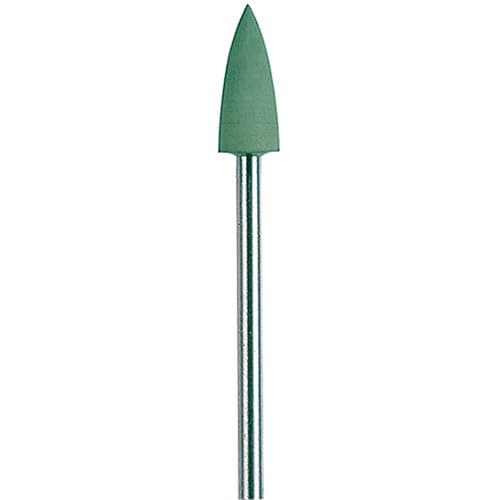 NTI Silicone Polisher, Green High Shine, Flame Shape, HP Shank, 10/Pkg, P0144 thumbnail 4