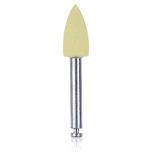 NTI Goldstar Polisher, Yellow, Fine Grit, Flame Shape, RA (Right Angle) 22mm Shank, Pack of 10, P18132 thumbnail 4