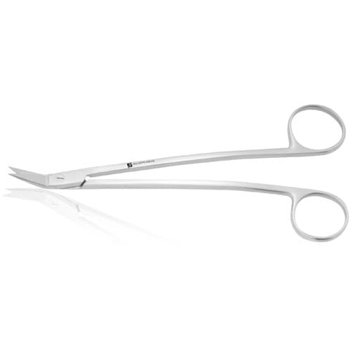 J&J Instruments Dean Surgical Scissors, 7" Angled, Serrated, 1 Serrated Blade, Stainless Steel, 1/Pkg, 12-100 thumbnail 2