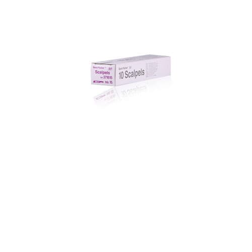 Bard-Parker Disposable Sterile Scalpel with #15 Stainless Steel Blade, Box of 10, 371615 - Bard Parker Disposable Sterile Scalpel with #15 Stainless Steel blade, Box of 10 - Image 1