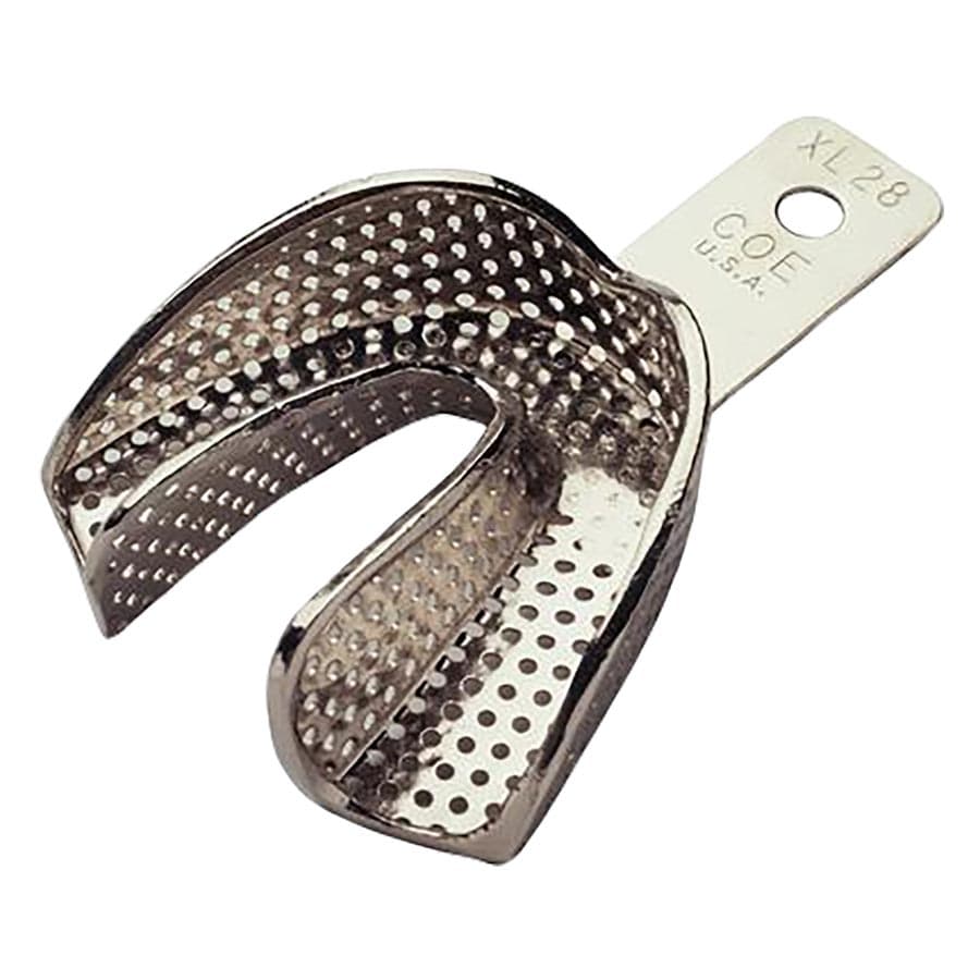 GC America COE Nickel-Plated Perforated Impression Tray #XL28, Extra Long Lower, Medium Wide, 2-1/8" W x 2-1/8" L x 5/8" D, Individual thumbnail 3