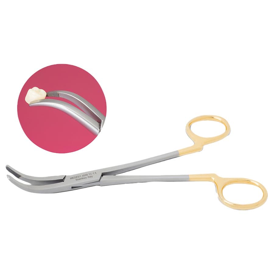 Medesy Wynman Crown Gripper, Serrated Tungsten Carbide Inserts, 24K Gold-Plated Ring Handles, 6.5" Long, 4568/TC - Medesy Wynman Crown Gripper. Grip crowns firmly and securely without slippage - Image 1
