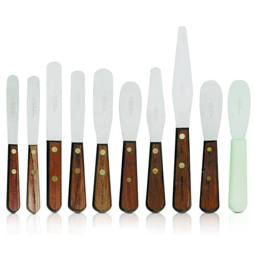 Buffalo Dental #8R Stainless Steel Spatula, 4" Stiff Blade, Rosewood Handle, 1/Pk, 79390 thumbnail 3