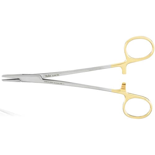 Miltex Mayo-Hegar Needle Holder, 6" Serrated Jaws, Tungsten Carbide Tips, Gold Plated Handle, 8-44TC thumbnail 3