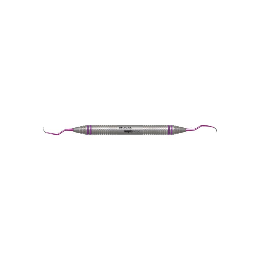 Nordent ImplaMate Titanium Implant Scaler, Langer #3-4 Micro Mini, Double-End, DuraLite ColorRings, Purple, CEISLN3-4MM thumbnail 4