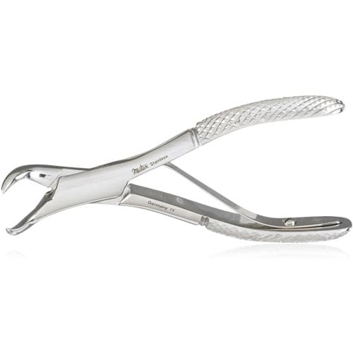 Miltex Pedodontic Extraction Forceps #23S, Lower Molars, Universal, Cow Horn, Spring Handle, 4-1/2", German Stainless Steel, DEF23S thumbnail 3