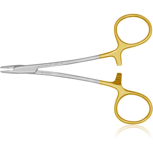 Hu-Friedy Derf Perma Sharp Needle Holder, 4.5" (11.5 cm), Tungsten Carbide, Serrated, NH5032 thumbnail 5