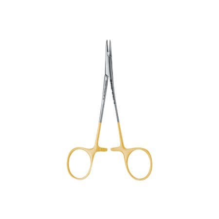 Hu-Friedy Halsey Perma Sharp Needle Holder, Serrated, 13 cm (5"), Gold Plated, NH5037 thumbnail 4