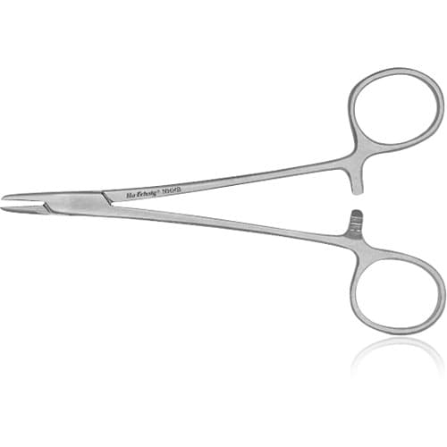 Hu-Friedy Hegar-Baumgartner Needle Holder, 14 cm/5.5", Stainless Steel, Tungsten Carbide, Serrated, Ring Handle, 1/Pkg thumbnail 3