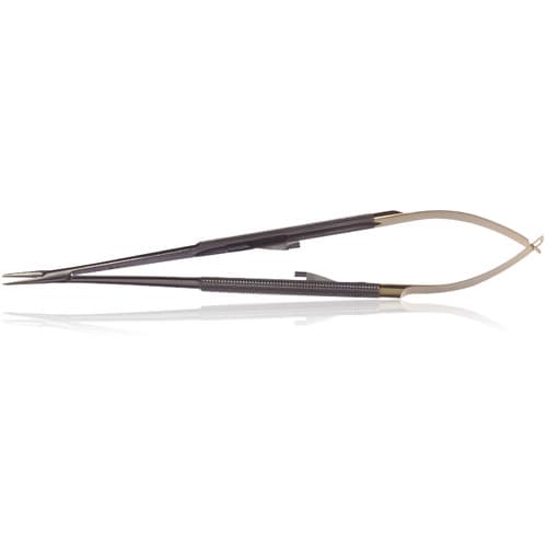 Hu-Friedy Micro Straight Castroviejo Needle Holder, Diamond Dusted, Perma Sharp, Round Handle, 7" (18 cm), NHM-5026R thumbnail 3