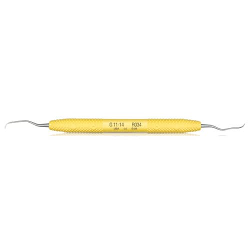 PDT Amazing Gracey Curette, Double-Ended, 11/14, Quadrant Specific, Yellow Resin Handle, 1/Pk, R034 thumbnail 9
