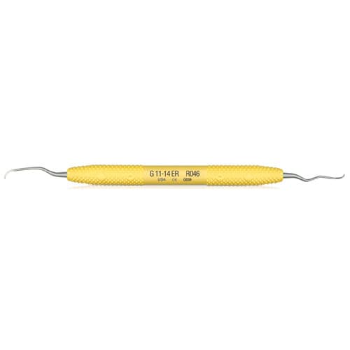 PDT Amazing Gracey 11/14 Extended Reach Curette, Double-Ended, Yellow Resin Handle, R046 thumbnail 3