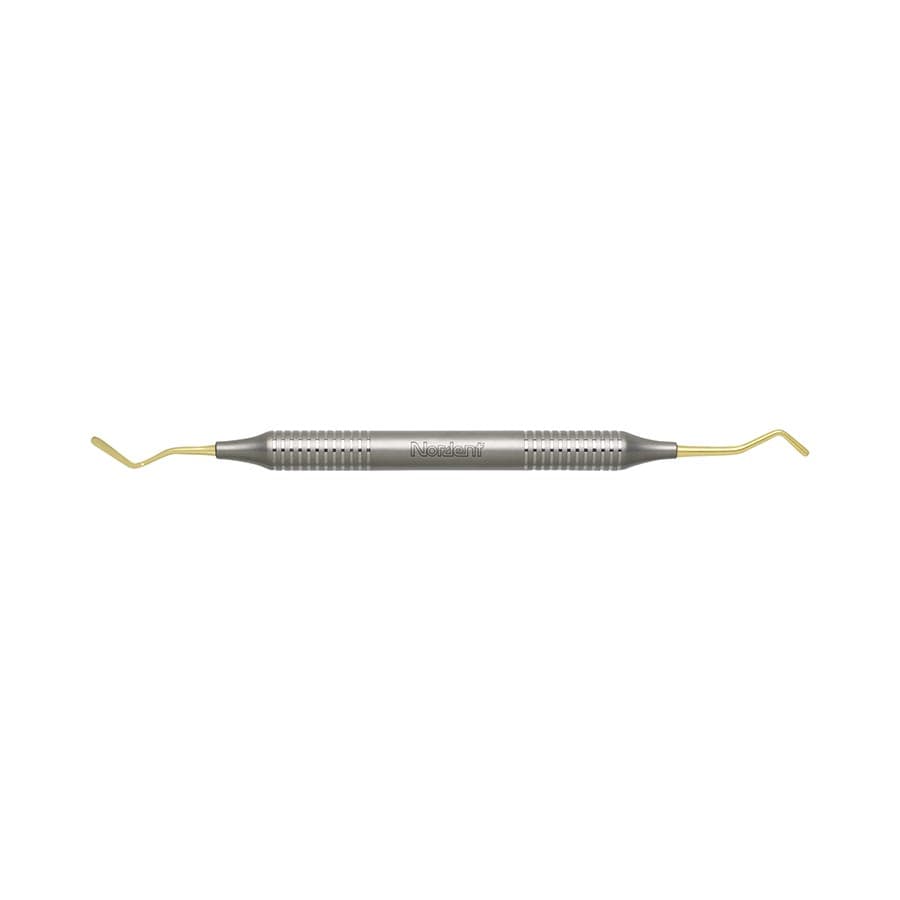 Nordent Composite Placement Instrument, #20T Long Paddle/Round Plugger, Double-End, Titanium Nitride Coated, DuraLite Round Handle, 1/Pk, REPFI20T thumbnail 6