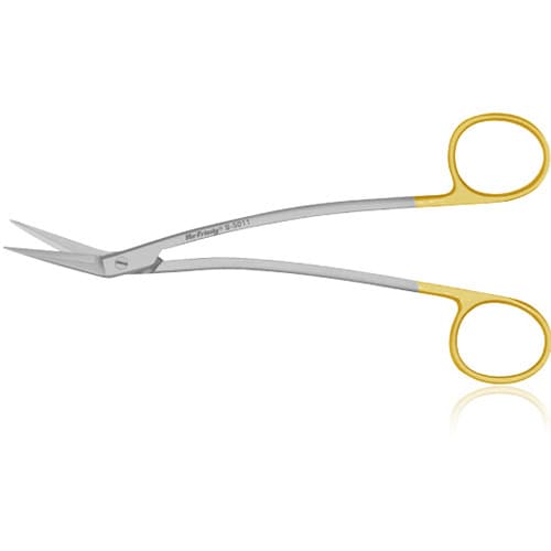 Hu-Friedy Locklin Perma Sharp Scissors, Curved, Open Shank, 6.5", 1 Serrated Blade thumbnail 4