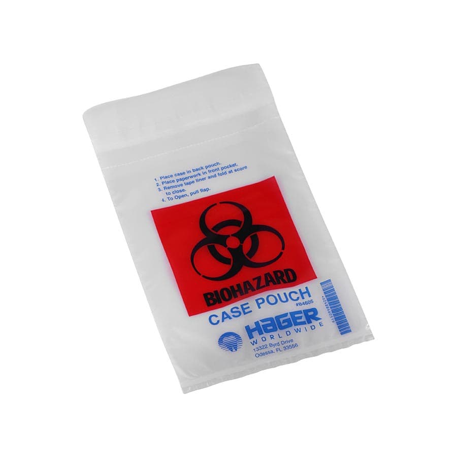 Hager Worldwide Biohazardous Lab Case Shipping Pouch, 6" x 9", with Paperwork Compartment, 100/Box, B4605 thumbnail 3