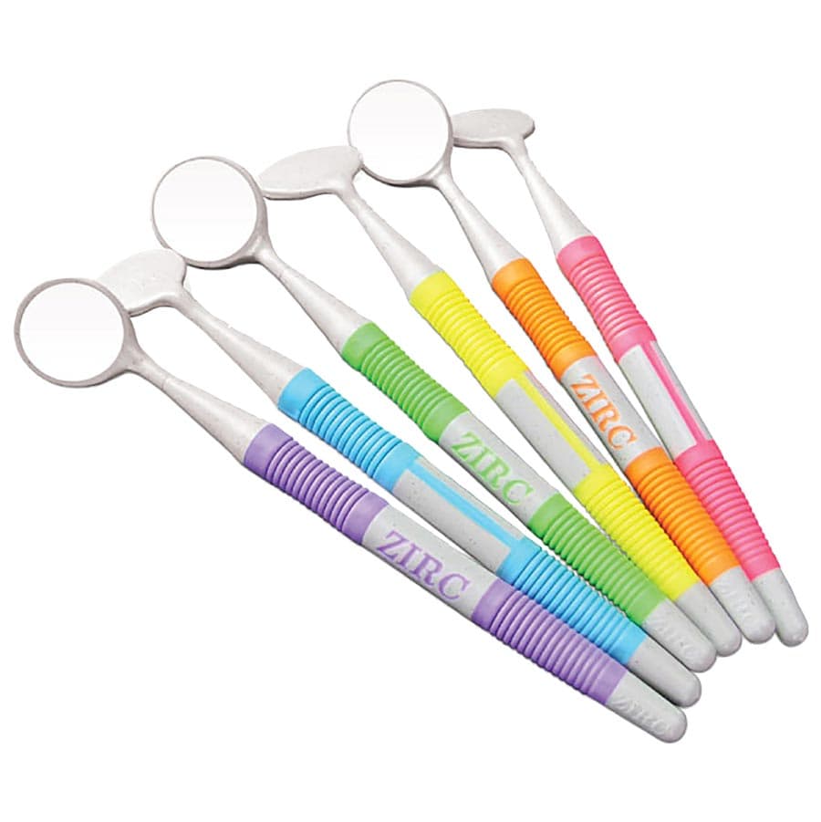 Zirc Crystal HD Soft Grip Mouth Mirror, #4, Assorted Vibrant, 12/Pk, 50Z363-NEON thumbnail 4