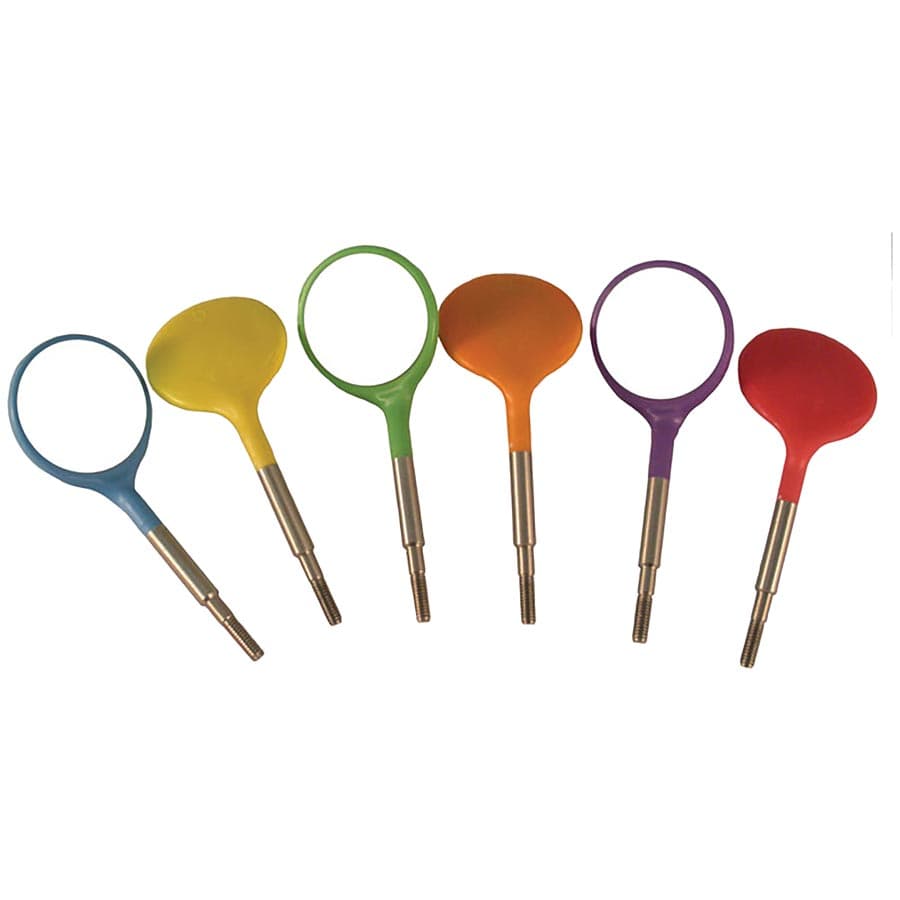 Zirc Crystal HD® #4 Neon Blue Resin Mouth Mirror Screw-On Heads, Cone Socket, 12/Pack, 50Z371N thumbnail 4