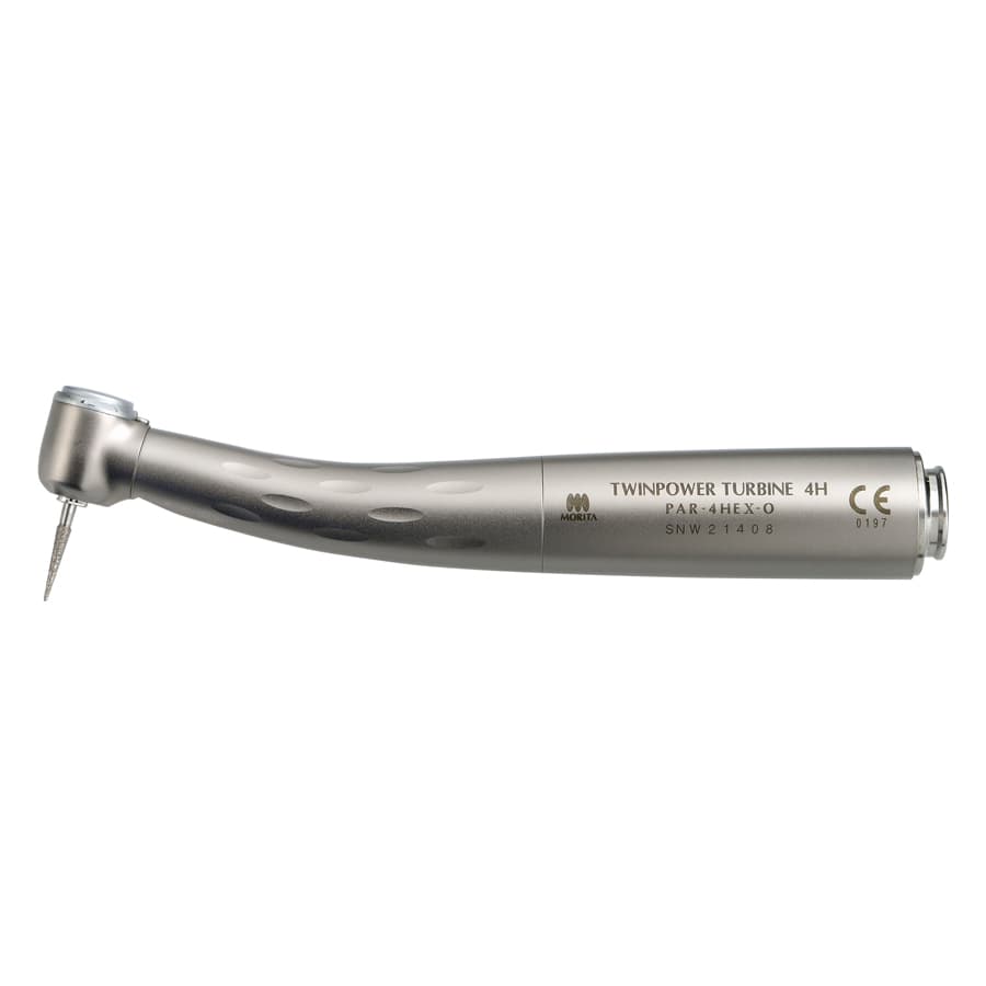 TwinPower Turbine High Speed Air Handpiece, Standard Head, Contra Angle, Autochuck Push Button, LED Light, Triple Spray, KaVo Multiflex Lux Compatible, 4H PAR-4HEX-O-KV thumbnail 5