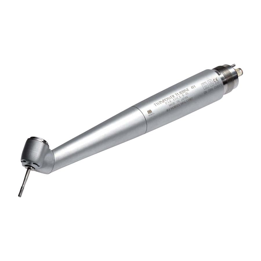 TwinPower Turbine 45 Basic High Speed Air Handpiece, 45° Head, Push-Button Autochuck, Triple Spray, 4-Hole, Without Light, PAR-4HEX-B-45, 16-5606322, 1/Pk thumbnail 6
