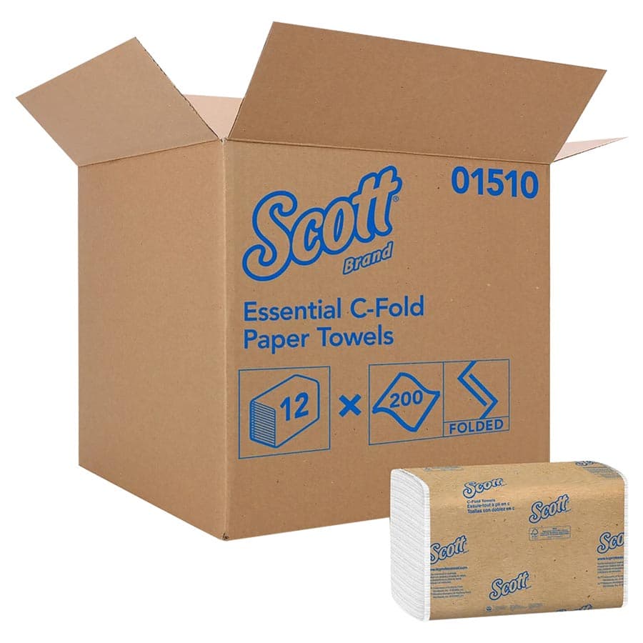 Scott Essential C-Fold Paper Towels, 1-Ply, White, 10.1" x 13.15", 200 Sheets/Pack, 12 Packs/Case (2400 Total), #151 thumbnail 5