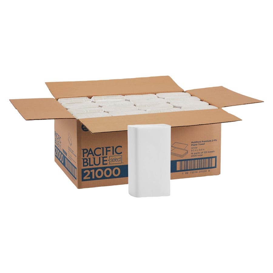 Georgia-Pacific Signature Multifold 2-Ply Premium Paper Towels, White, 9.2" x 9.4", 2000/Case (16 packs of 125) thumbnail 2