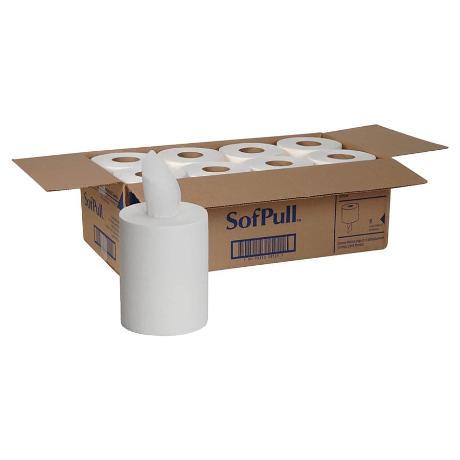 Georgia-Pacific SofPull Junior Capacity Centerpull Paper Towels, 1-Ply, White, 7.8" x 12" Sheets, 375 Sheets/Roll, 8 Rolls/Case thumbnail 4