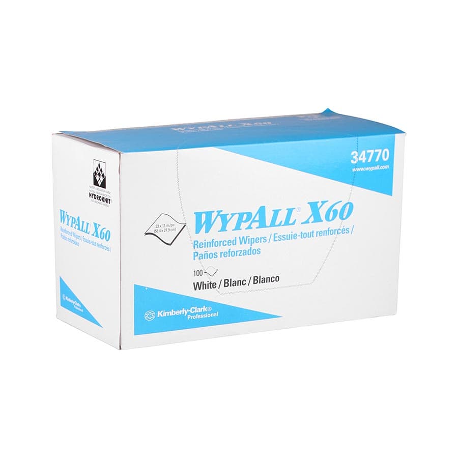 Kimberly-Clark WypAll X60 General Purpose Wipers, 1/4 Fold, 100/Box, 34770 thumbnail 6