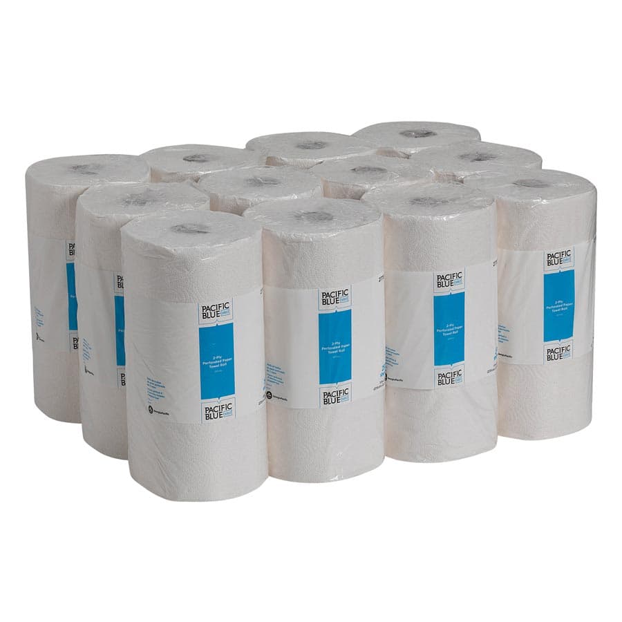 Georgia-Pacific Pacific Blue Select Jumbo Perforated Paper Towel Rolls, 2-Ply, 11" x 8.8", White, 250 Sheets/Roll, 12 Rolls/Case, 27700 thumbnail 2