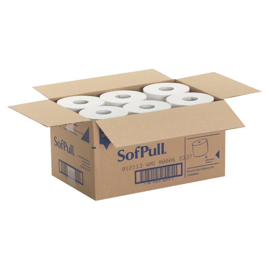 Georgia-Pacific Pacific Blue Ultra Hardwound Roll Towel, 1-Ply, White, 9" x 400 ft, 6 Rolls/Case, 26610 thumbnail 4