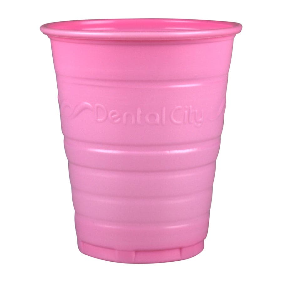 Dental City Disposable Drinking Cups, 5 oz, Pink, 1000/Case - Dental City - 5oz Disposable Drinking Plastic Cups 1000/Case - Image 1