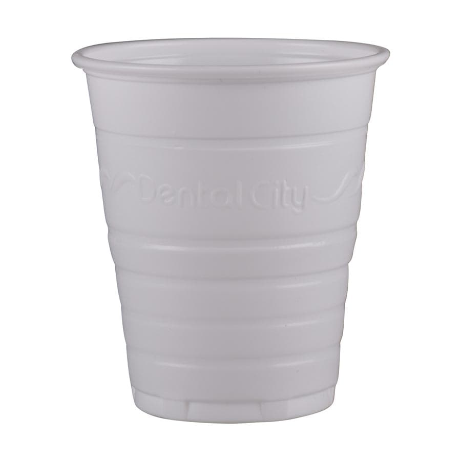 Dental City Disposable Plastic Cups, 5 oz, White, 1000/Case - Dental City - 5oz Disposable Drinking Plastic Cups 1000/Case - Image 1