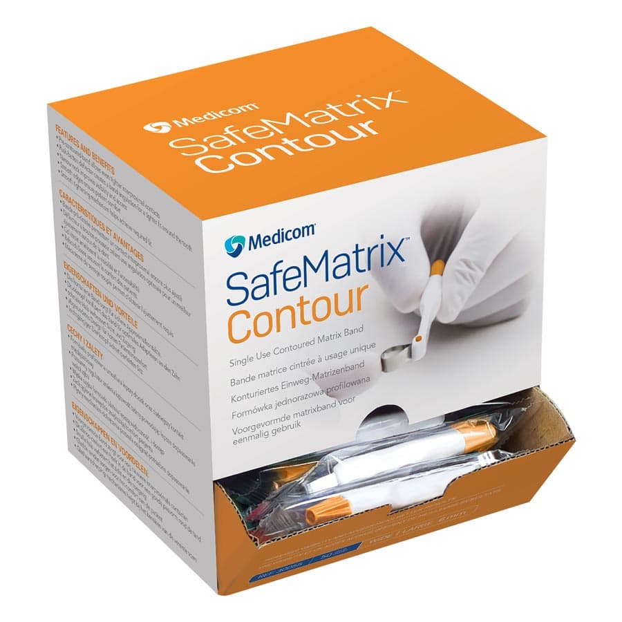 Medicom SafeMatrix Contour Single-Use Matrix Bands, Wide 6mm, Orange, 50/Box, 30055 thumbnail 20