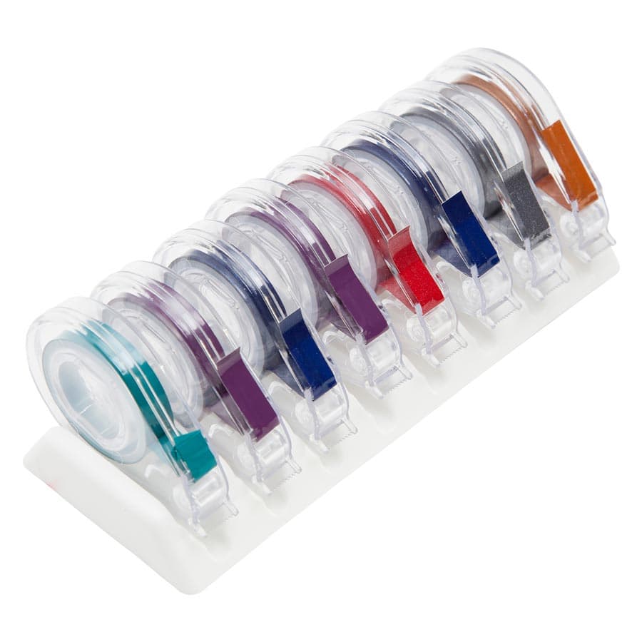 Zirc E-Z ID Tape System, Jewel Assorted Colors, 8 Rolls of 3 ft x 1/4" Tape with Dispenser Rack, 70Z315 thumbnail 5