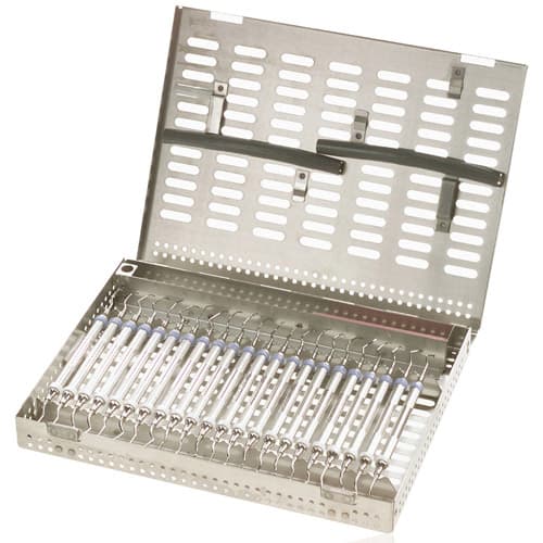 Thompson Instrument Cassette, 22 Instruments, Stainless Steel, Double Hinge Lids, Autoclavable, 10 3/4 in x 8 1/4 in x 1 1/8 in, 3-118122 thumbnail 2