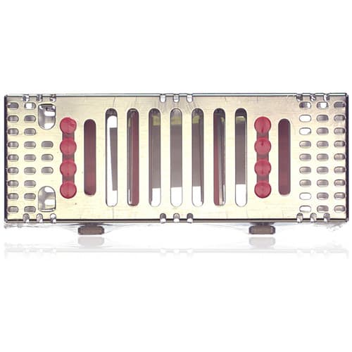 IMS® Signature Series® Double-Decker® Cassettes, 8-Instrument Capacity, 3" x 8" x 1.5", Red, Stainless Steel, IM9080 thumbnail 3