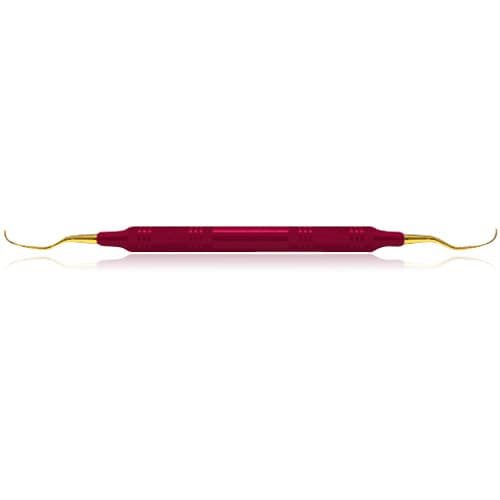 XP SQUARED Technology Universal Curette #1/2 Langer, Mesial/Distal, EagleLite Resin Handle, Red, Double End thumbnail 2