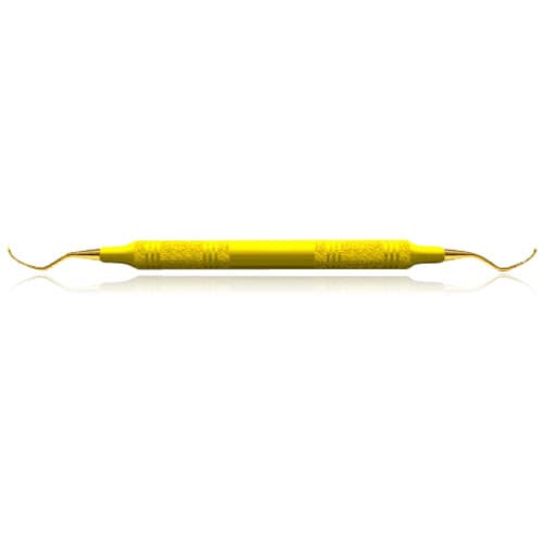 XP SQUARED Technology Universal Curette, McCall #13/14, Yellow EagleLite Resin Handle, Double End thumbnail 2