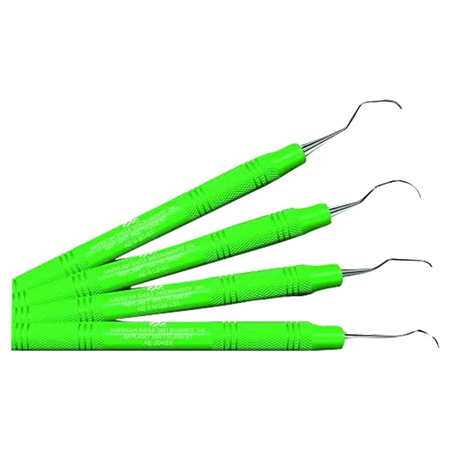 American Eagle Titanium Implant Scaler, Barnhart 5-6, Double-Ended, Green EagleLite Resin Handle, AEIIB5-6X thumbnail 6